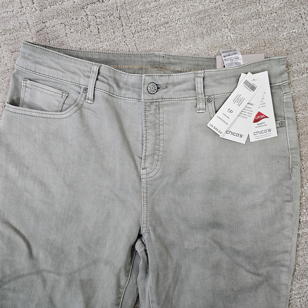 Chico's Light Gray Straight Leg Jeans